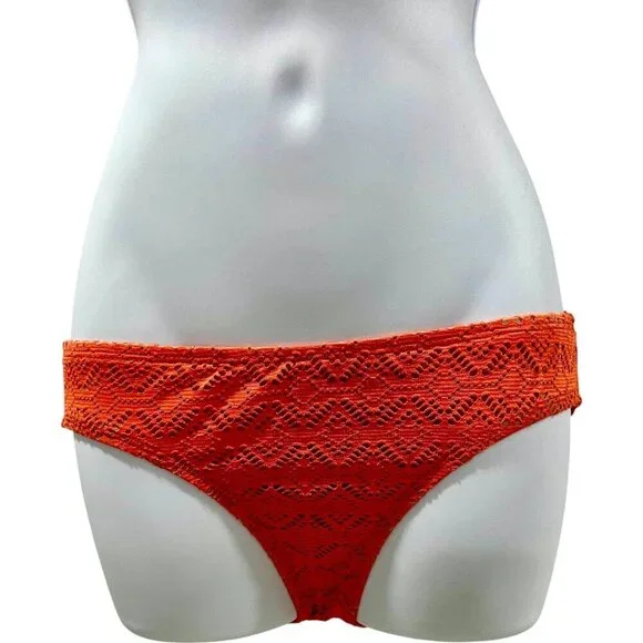 Ella Moss Orange Crochet Bikini Bottom Small Boho Hipster Swim - Picture 5 of 7